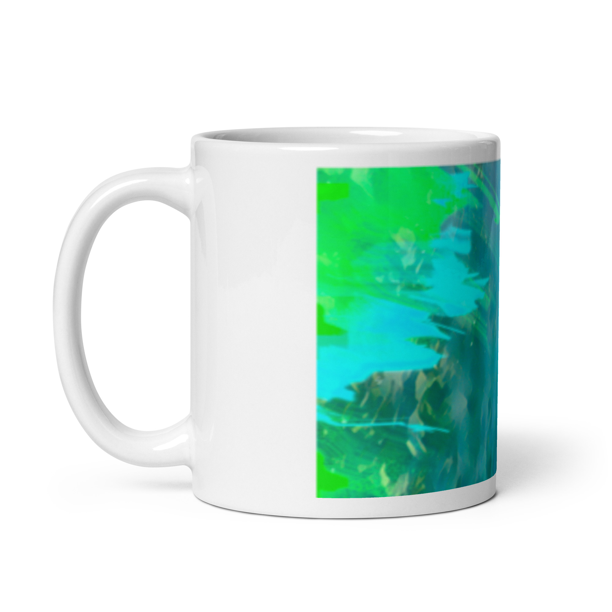 White glossy mug