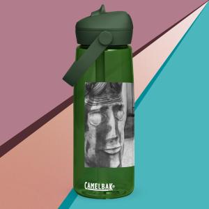 Flip straw water bottle