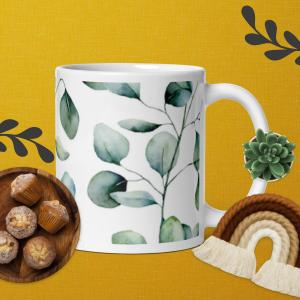 White glossy mug